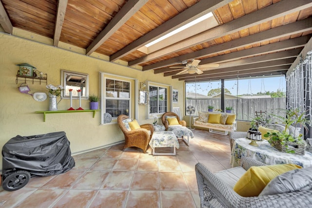 9152 Affirmed Ln, Boca Raton, FL 33496 - sunroom with beamed ceiling