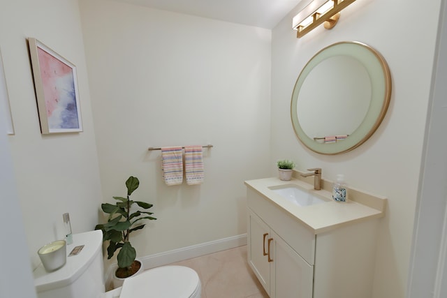 4054 SW Gleneagle Cir, Palm City, FL 34990 - half bath featuring toilet, vanity, baseboards, and tile patterned flooring