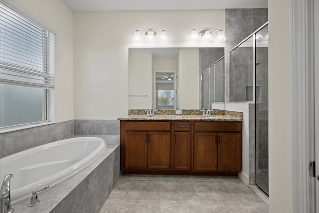 4641 Woodland Way, Westlake, FL 33470 - full bath featuring a bath, a shower stall, and double vanity