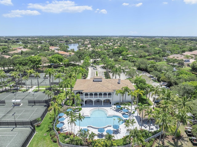 12341 NW 78th Mnr, Parkland, FL 33076 - aerial view of property's location with a pool and a tree filled landscape