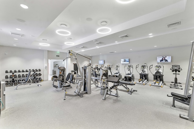 12341 NW 78th Mnr, Parkland, FL 33076 - exercise room featuring recessed lighting
