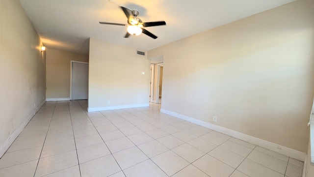 4061 N Dixie Hwy Unit 3, Oakland Park, FL 33334 - spare room with ceiling fan, light tile patterned floors, and baseboards
