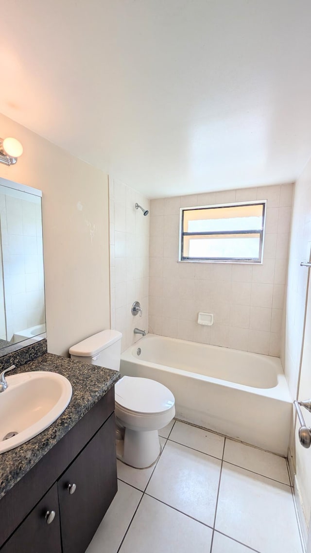 4061 N Dixie Hwy Unit 3, Oakland Park, FL 33334 - bathroom with vanity, toilet, tile patterned flooring, and  shower combination