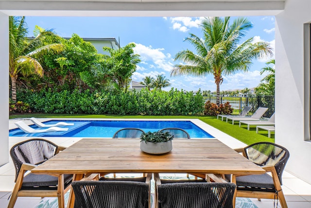 8294 Fishhawk Falls Ct, Boca Raton, FL 33496 - view of swimming pool with outdoor dining space and a patio