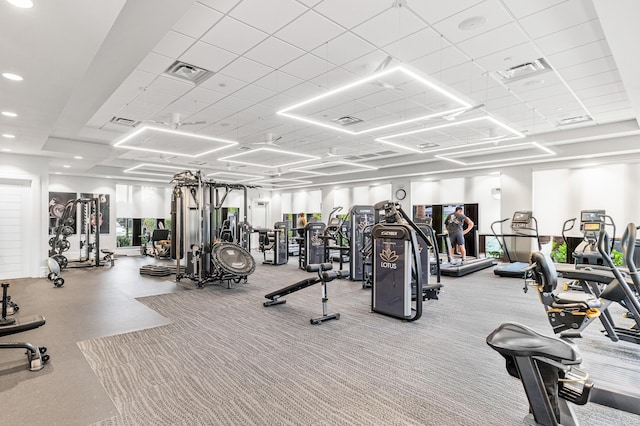 8294 Fishhawk Falls Ct, Boca Raton, FL 33496 - gym with a drop ceiling