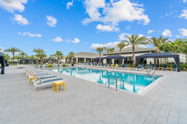 8294 Fishhawk Falls Ct, Boca Raton, FL 33496 - community pool with a gazebo and a patio area