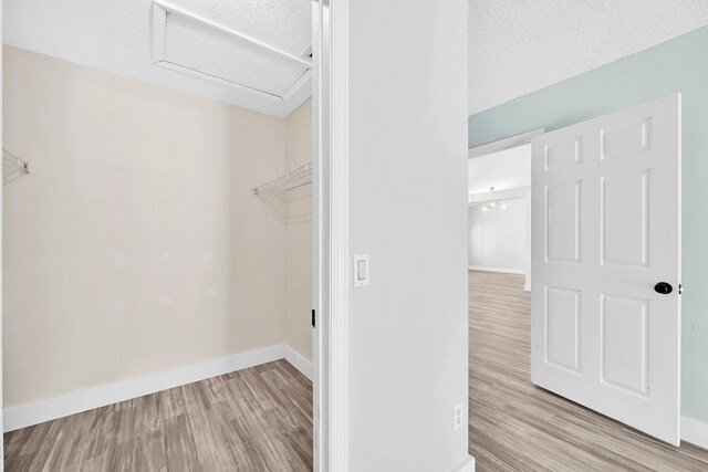 139 NE Royce Ave, Port Saint Lucie, FL 34983 - walk in closet featuring attic access and wood finished floors