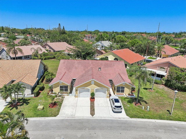 aerial view of residential area