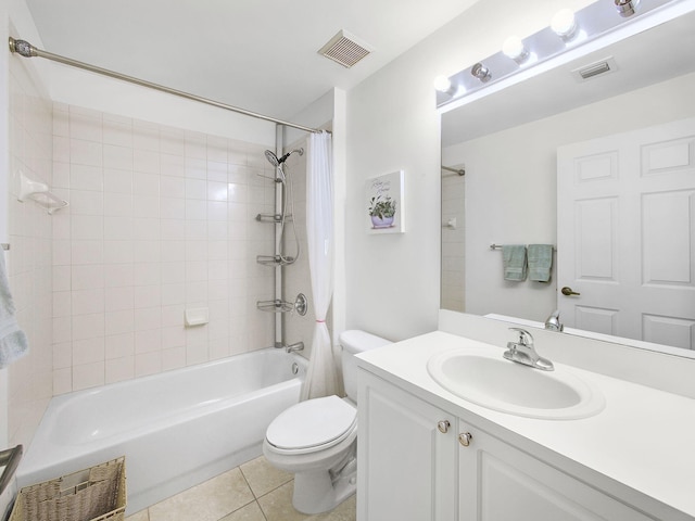 4167 Crystal Lake Dr, Deerfield Beach, FL 33064 - bathroom with tile patterned floors, toilet, shower / bath combo with shower curtain, and vanity