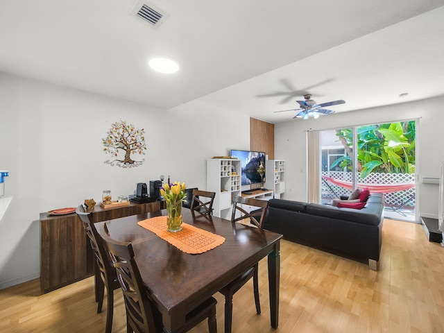 4167 Crystal Lake Dr, Deerfield Beach, FL 33064 - dining area featuring light wood-style floors and ceiling fan