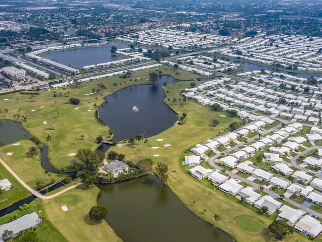 aerial view of a nearby body of water and a golf course