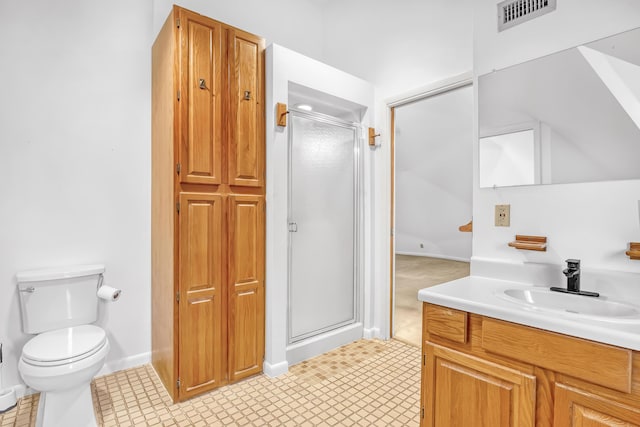 1130 Melinda Ln, Haverhill, FL 33417 - full bathroom featuring vanity, a stall shower, toilet, and baseboards