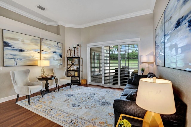 11354 Mainsail Ct, Wellington, FL 33449 - sitting room with wood finished floors, crown molding, and baseboards
