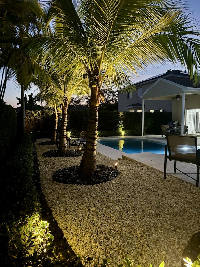 4620 SE Winter Haven Ct, Stuart, FL 34997 - view of pool with a ceiling fan and a patio