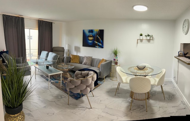 4441 NW 16th St Unit J210, Lauderhill, FL 33313 - living area with marble finish flooring