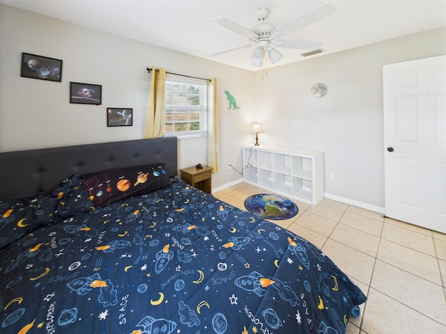 3307 SW 22nd St, Okeechobee, FL 34974 - tiled bedroom with baseboards and ceiling fan