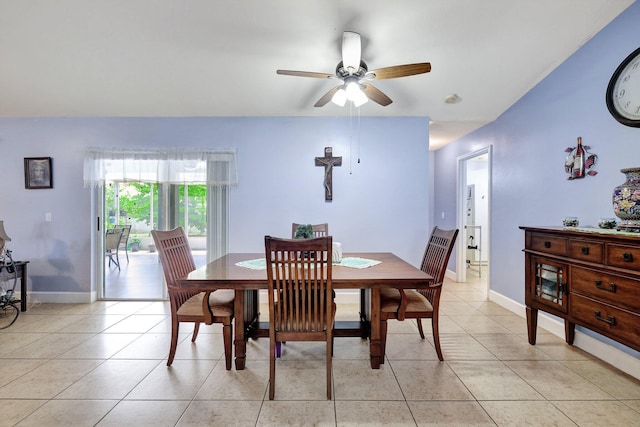 1226 SW San Antonio Ave, Port Saint Lucie, FL 34953 - dining space featuring a ceiling fan, light tile patterned flooring, and baseboards