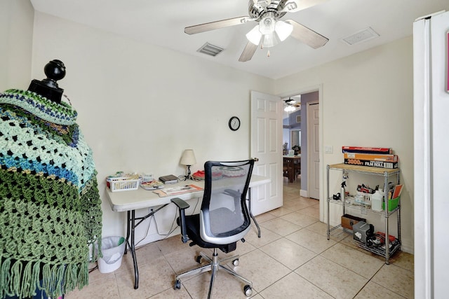 1226 SW San Antonio Ave, Port Saint Lucie, FL 34953 - office with ceiling fan and light tile patterned floors