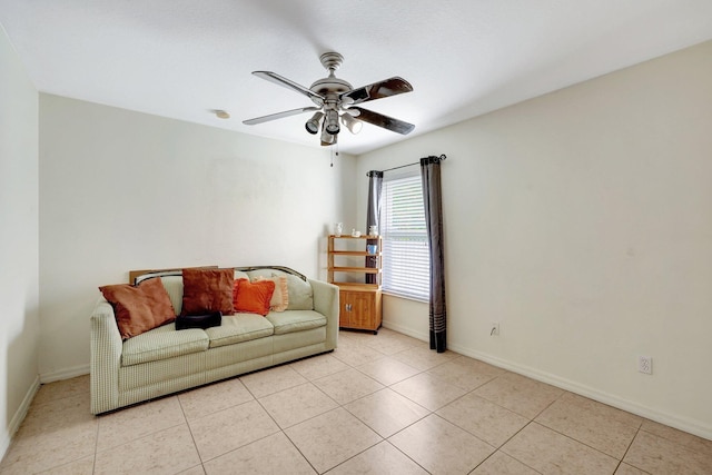 1226 SW San Antonio Ave, Port Saint Lucie, FL 34953 - living room with baseboards, ceiling fan, and light tile patterned flooring