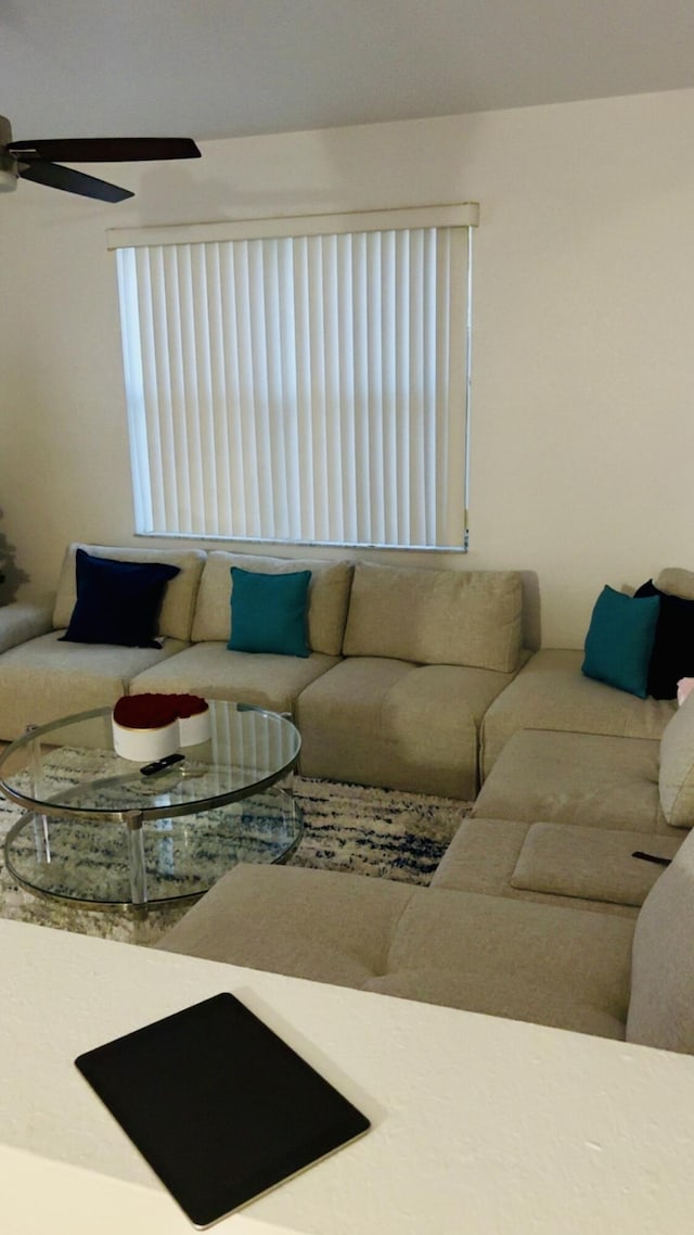3608 Shoma Dr, Royal Palm Beach, FL 33414 - living area with a ceiling fan