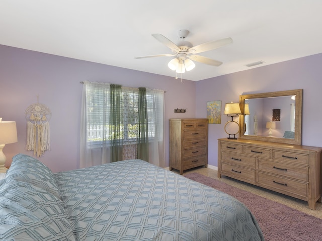 1001 N Lakeside Dr, Lake Worth Beach, FL 33460 - bedroom with light carpet, ceiling fan, and baseboards