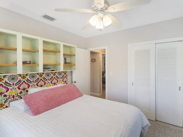 1001 N Lakeside Dr, Lake Worth Beach, FL 33460 - bedroom featuring a closet and ceiling fan