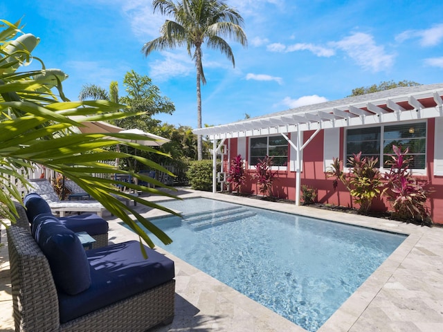 1001 N Lakeside Dr, Lake Worth Beach, FL 33460 - outdoor pool featuring a pergola