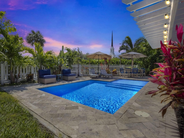 1001 N Lakeside Dr, Lake Worth Beach, FL 33460 - view of swimming pool featuring a patio area and a fenced backyard