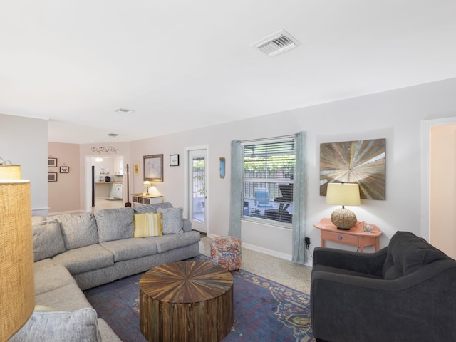 1001 N Lakeside Dr, Lake Worth Beach, FL 33460 - living area with baseboards and speckled floor