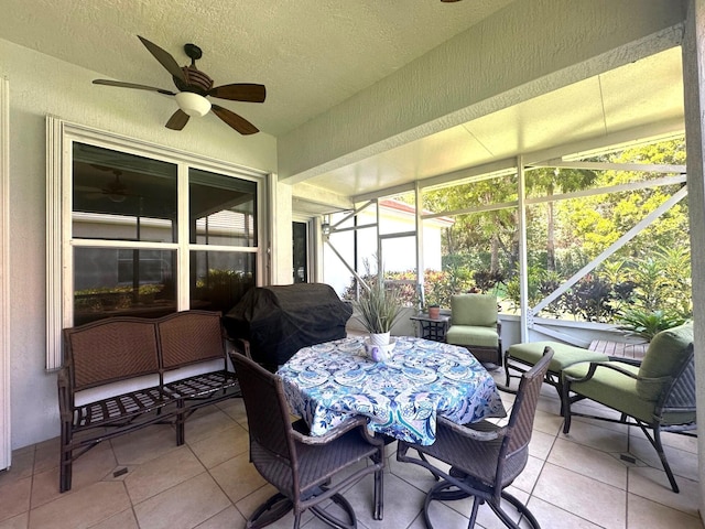 473 Cottagewood Ln, West Palm Beach, FL 33411 - sunroom with a ceiling fan