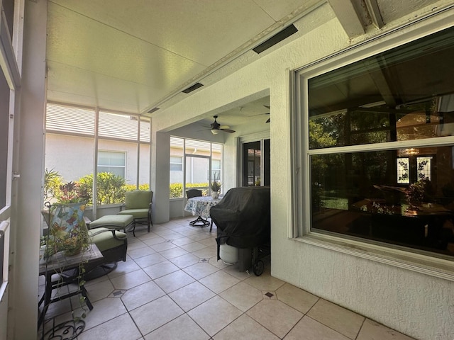 473 Cottagewood Ln, West Palm Beach, FL 33411 - sunroom featuring a ceiling fan