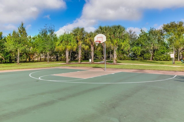 473 Cottagewood Ln, West Palm Beach, FL 33411 - view of basketball court with community basketball court, a yard, and view of scattered trees
