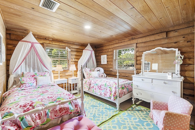 32801 US Highway 441 N Unit 64, Okeechobee, FL 34972 - bedroom featuring log walls, wooden ceiling, and recessed lighting