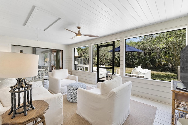 32801 US Highway 441 N Unit 64, Okeechobee, FL 34972 - sunroom / solarium with a ceiling fan