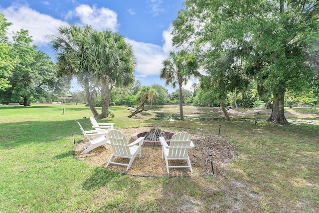 32801 US Highway 441 N Unit 64, Okeechobee, FL 34972 - view of grassy yard with an outdoor fire pit