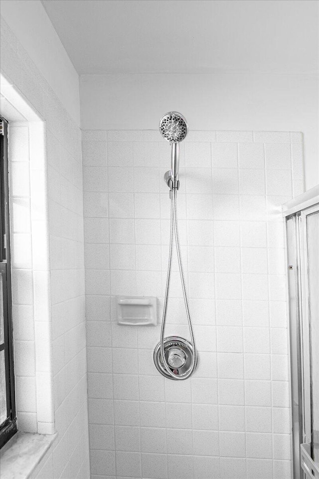 bathroom view of a tile shower