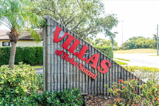view of community sign