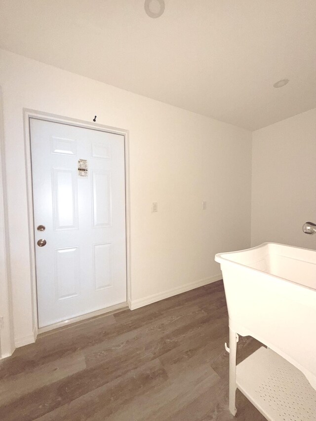 382 Mcarthur Blvd, Lehigh Acres, FL 33974 - interior space featuring wood finished floors and baseboards