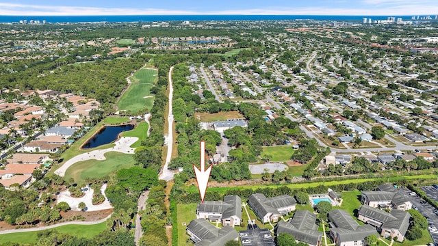 12416 Alternate A1A P7, Palm Beach Gardens, FL 33410 - aerial view of property and surrounding area with a nearby body of water, nearby suburban area, and a local golf course