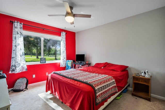 4901 129th Ave N, The Acreage, FL 33411 - bedroom with carpet floors, ceiling fan, and baseboards