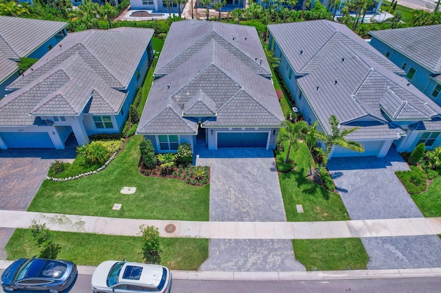 aerial perspective of suburban area