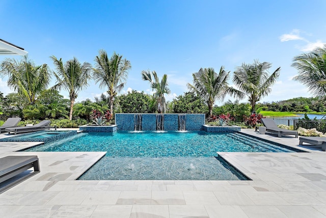 20049 SE Bridgewater Dr, Jupiter, FL 33458 - view of pool with a pool with connected hot tub and a patio