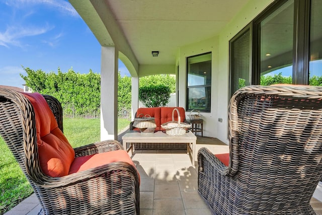 view of patio with an outdoor hangout area