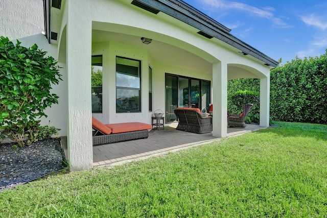 view of patio with an outdoor hangout area