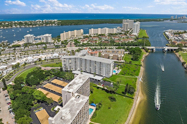 bird's eye view of a nearby body of water