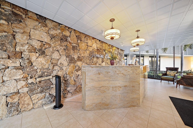 reception area with expansive windows
