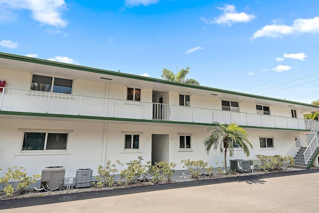 view of building exterior with central AC