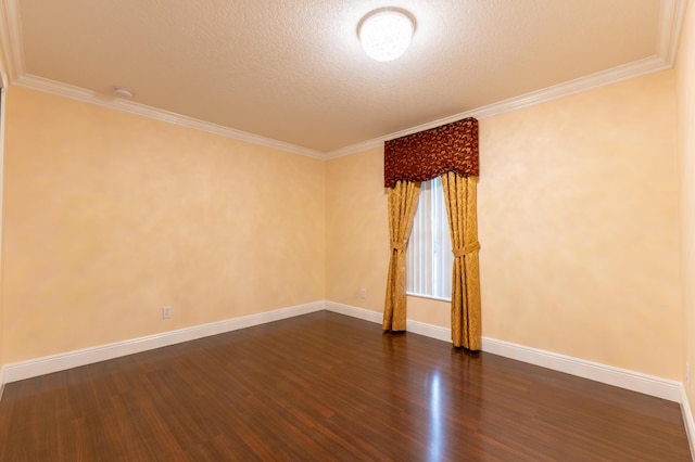 2853 SE Melaleuca Blvd, Port Saint Lucie, FL 34952 - spare room with dark wood finished floors, a textured ceiling, ornamental molding, and a smoke detector
