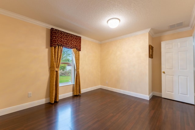 2853 SE Melaleuca Blvd, Port Saint Lucie, FL 34952 - unfurnished room with dark wood finished floors, a textured ceiling, and ornamental molding