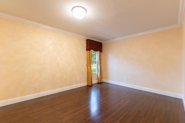 2853 SE Melaleuca Blvd, Port Saint Lucie, FL 34952 - empty room featuring crown molding, a textured ceiling, and dark wood-type flooring